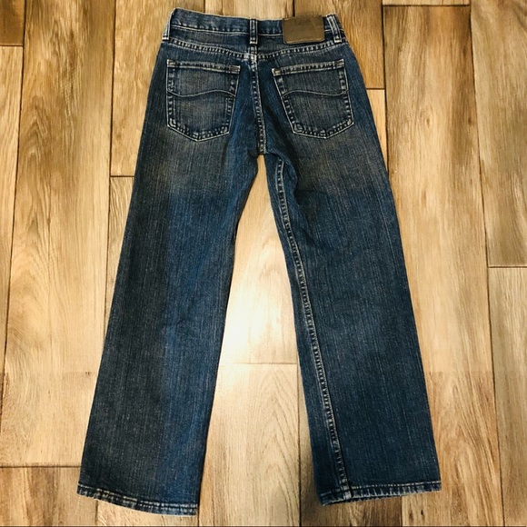 Lee Premium Select Dark Wash W/ Brown Tint Jeans Boys Sz 12 Reg Adjustable Waist - Picture 11 of 11